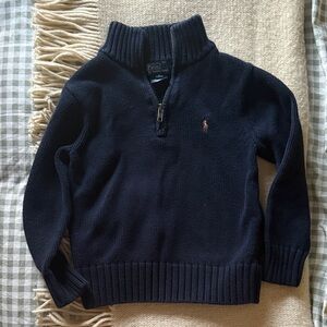 Polo Ralph Lauren Navy Half-Zip Cotton Sweater boys size 5